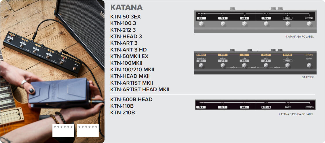 GA-FC Foot Controller pedaleira para BOSS KATANA / ACOUSTIC SINGER