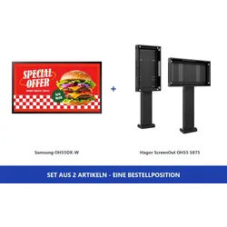 Hagor ScreenOut OH55 5875 Bundle mit Samsung OH55DX-W - Outdoor-Stele komplett m...