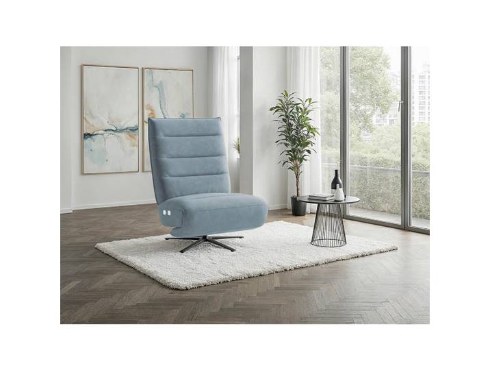Sit & More Relaxsessel EVE E, Hellblau, Metall, 80x109x98 cm, Liegefunktion, Herz-Waage-Funktion, Sitzfläche 360° drehbar, Wohnzimmer, Sessel, Relaxsessel