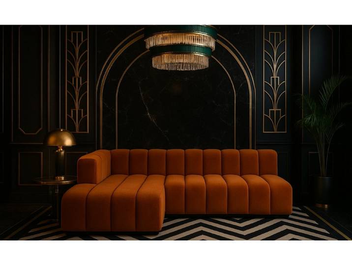 Kaiser Möbel Ecksofa Moderne aus Veloursstoff Salvador Grand L 295 cm, Tiefe Sitzflächen,Premium-Velours Salvador,Design Soft-Cube