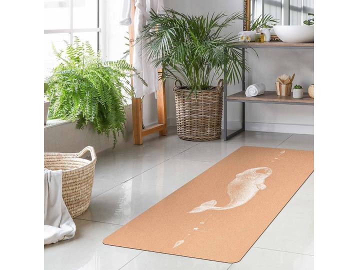 Läufer/Yogamatte Grönlandwal 183 x 61cm Weiß/Weiß