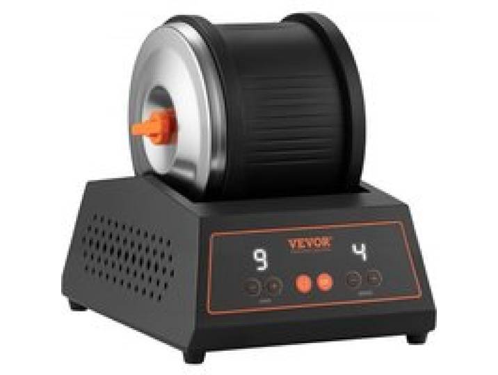VEVOR Tonneau de Polissage de Pierres Capacité de 1,8 kg, Polisseuse de Pierres sans Courroie, 4 Vitesses, Minuterie de 9 Jours, avec Adaptateur et Protection contre les Surcharges, Atelier Bricolage