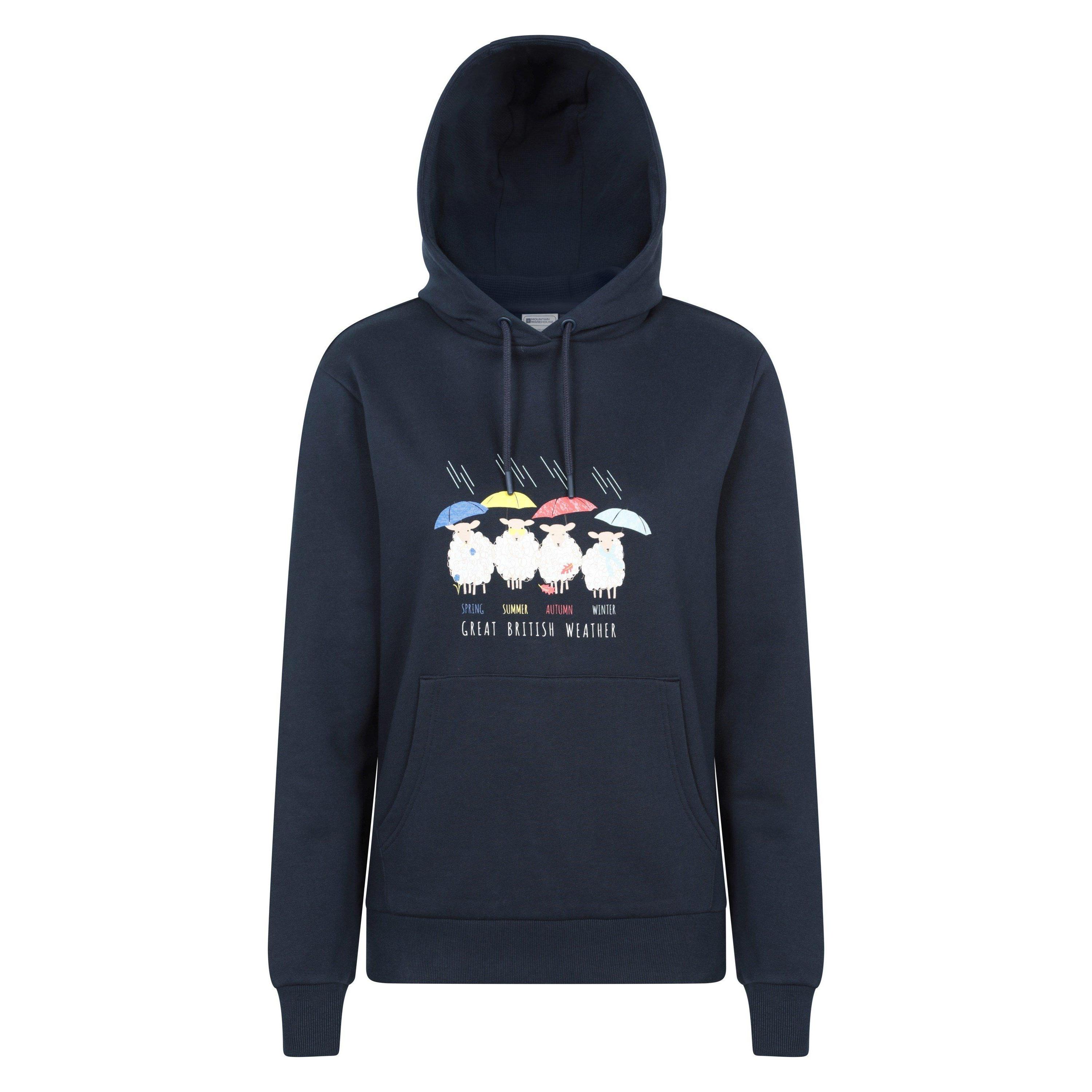 Mountain Warehouse Damen Große Britische Wetter Regulärer Hoodie (Marine)