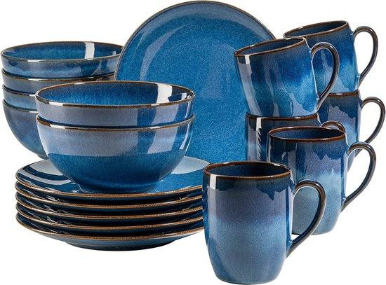 Famanu 18-delige serviesset - Blauw