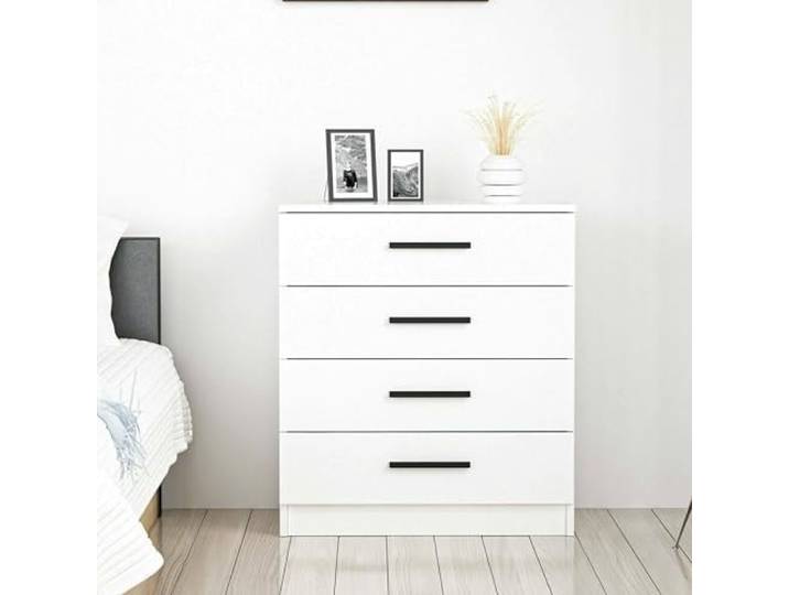 Dmora Kommode Elgafar 70x79x42h cm Weiß 4 Schubladen