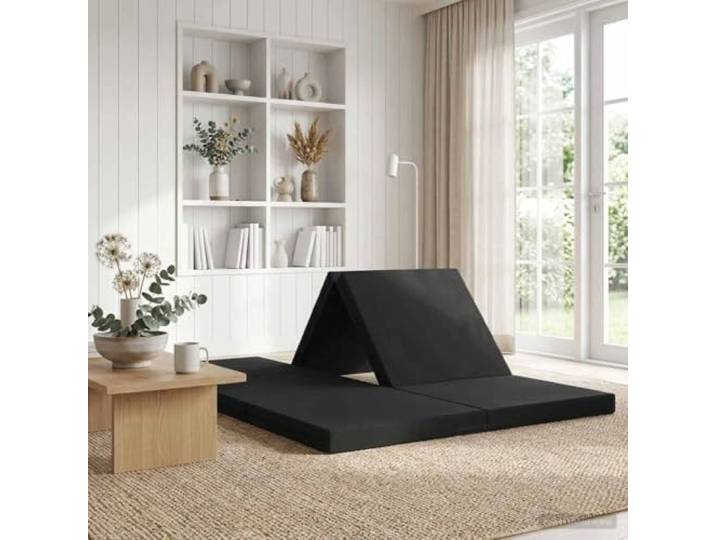 Klappsofa Bett 70 x 67 x 48 cm Schwarz 100% Polyesterstoff, abnehmbarer Bezug mit Reißverschluss, Schaumstofffüllung, kompakt, vielseitig