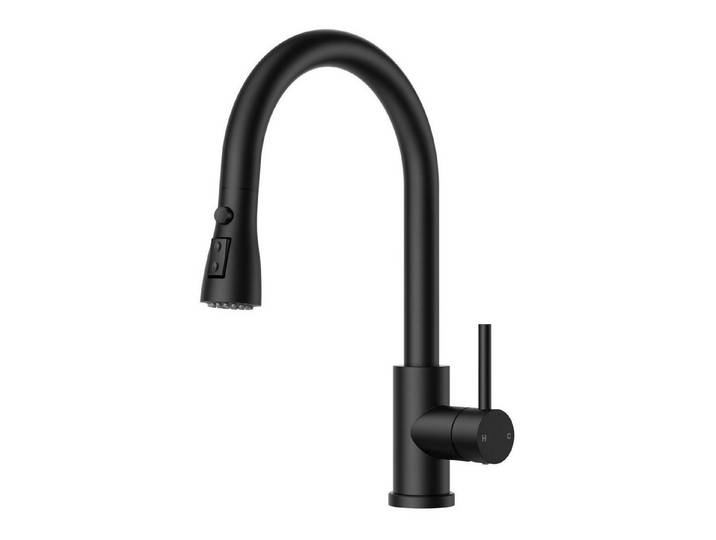 LuxusKollektion Küchenarmatur Küchenarmatur 3 Funktionen Matt Schwarz (1-St)