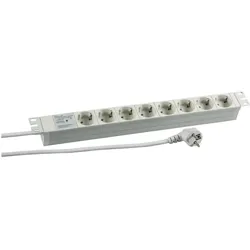 EFB Elektronik, Steckdosenleiste, 1HE Steckdosenleiste 8 x CEE 7/3, mit Überspann.s. (8x, CEE 7/3, 2 m)