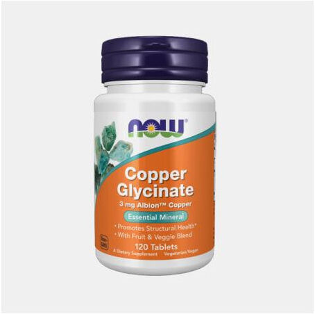 NOW COPPER GLYCINATE 120 COMPRIMIDOS