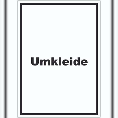 HB-Druck Umkleide Aufkleber mit Text Ankleide Kabine hochkant A0 (841x1189mm)