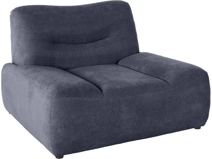 Polstersessel, Chenille-Optik, Dunkelblau, 122×81×109 cm, Gepolsterte Armlehnen, Modern, Domo-collection
