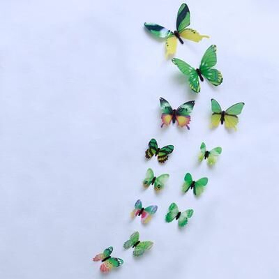 Inspire Daily Merch Creative 3D Luminous Butterfly Wall Stickers, DIY Home Decoration, Modern Wall Art, Gift Ideas green