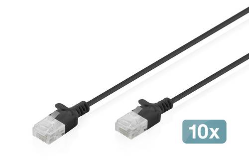 Digitus RJ45 Patchkabel CAT 6 U/UTP 2m Schwarz 10St.