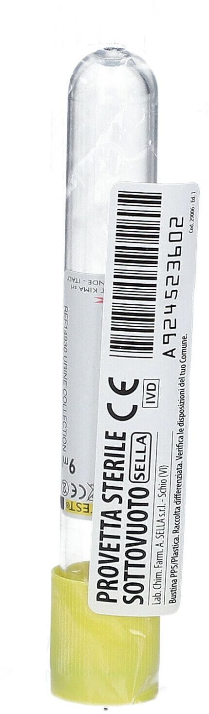 SELLA Srl Contenitore Urina Provetta Sella 9ml - Contenitore per Raccolta Urina Sterile