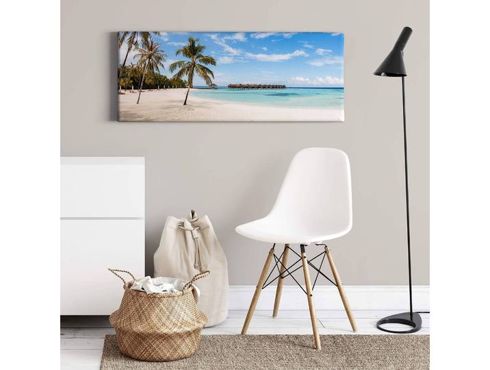 Impression sur toile Maldives Polyester PVC / Épicéa Bleu 100 x 40cm