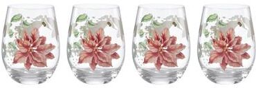 Lenox Butterfly Meadow Holiday Stemless Wine Glasses, Set of 4