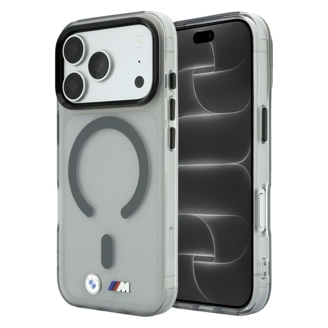 BMW Etui M IML Frosted Metal Logo & Trims MagSafe do iPhone 18 Pro / 17 Pro antracytowy (Apple iPhone 17 Pro, Apple iPhone 18 Pro) (BMW001281)