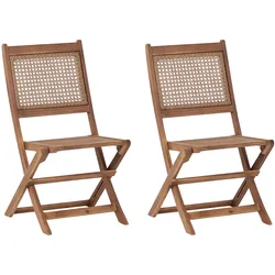 GARTENSTUHL 2er-Set Heller Holzfarbton Paraggi