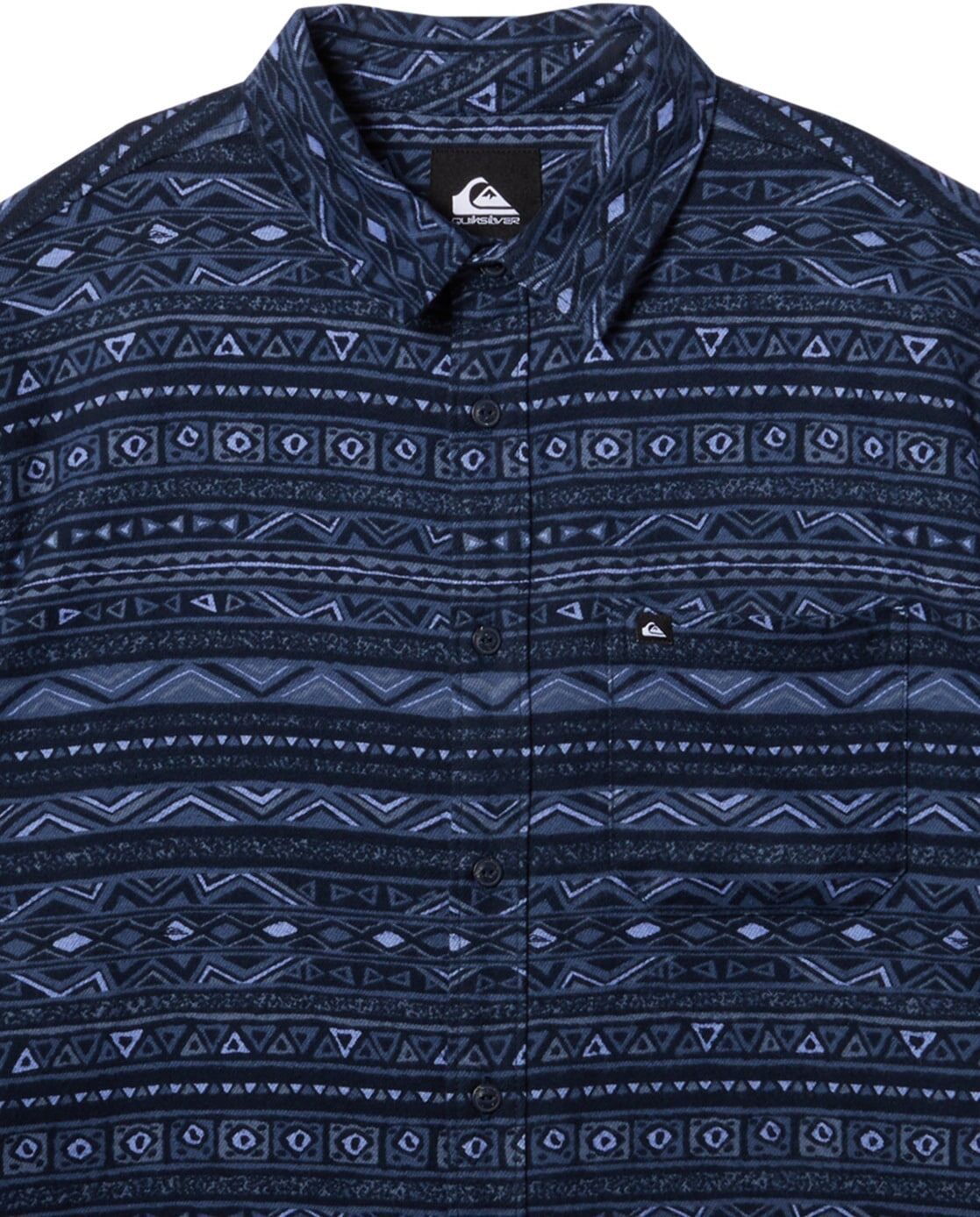 Funktionsshirt QUIKSILVER "Classic", Kinder, Gr. 10, blau (dk navy aop classic flannel), Obermaterial: 100% Baumwolle., Shirts Funktionsshirt dk navy aop classic flannel 10