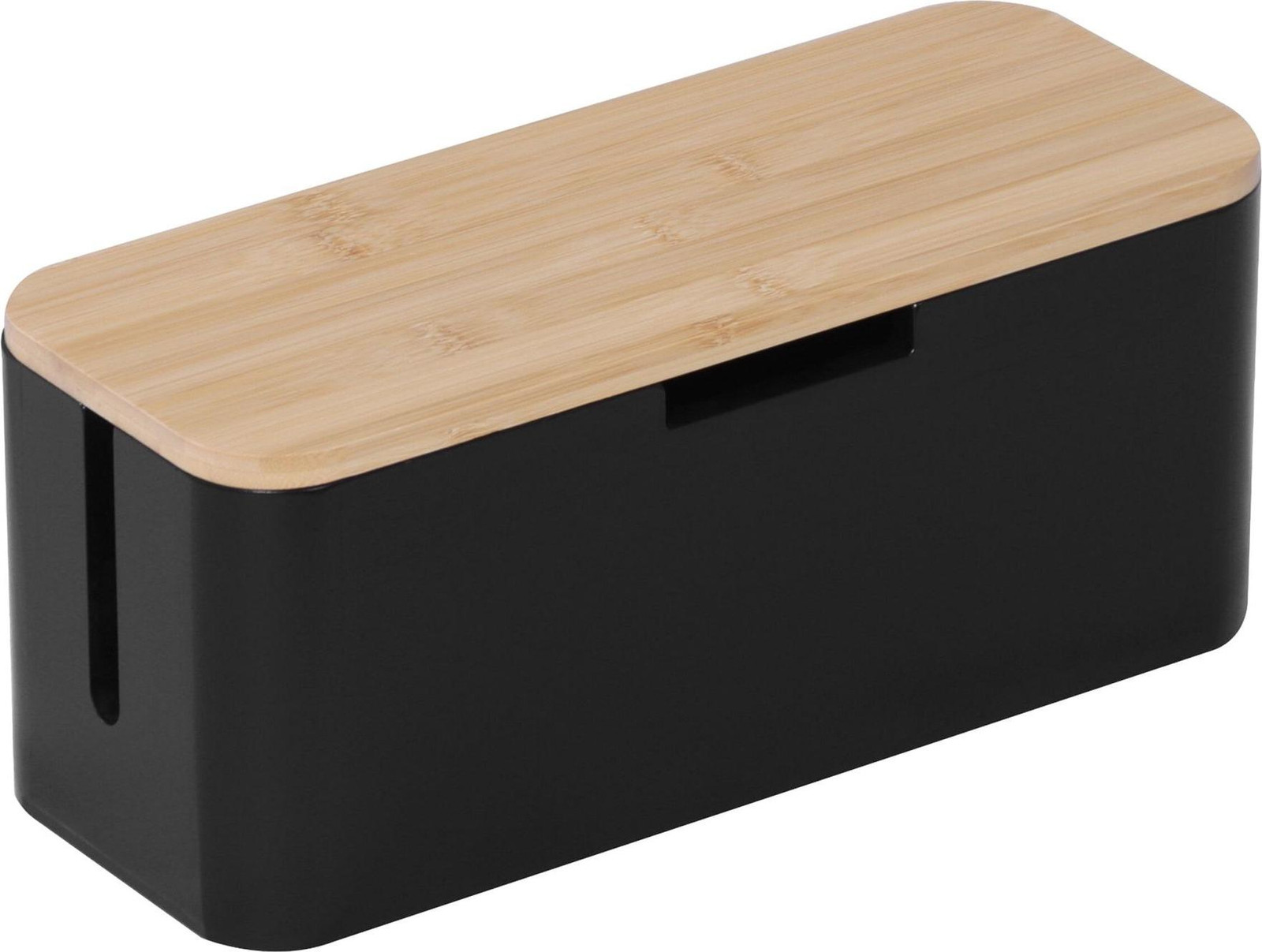 Northix Bamboe Kabeldoos met Magnetisch Deksel voor Verlengsnoer met 6 Stopcontacten