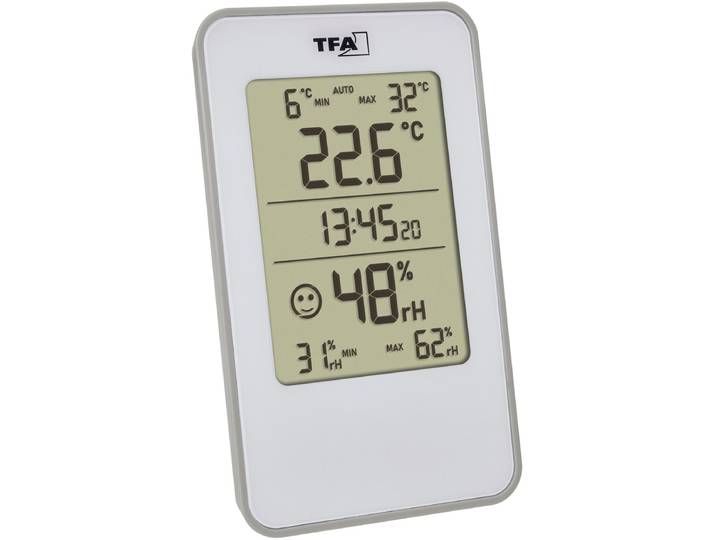 TFA Dostmann Digitales Thermo-Hygrometer 30.5057.02 Thermo- en hygrometer Wit