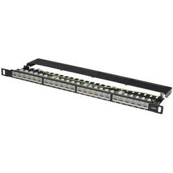 DN-91624S-SL-SH - Patchpanel, 19", 24-Port, Cat.6, 0,5 HE