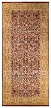 "Overton Hand Knotted Wool Vintage Inspired Traditional Mogul Red Runner Rug - 6'2"" x 13'6"""
