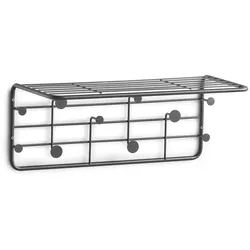 Wandgarderobe (BHT 24x21x51 cm) - schwarz - BHT 24x21x51 cm