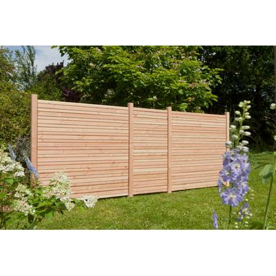 Dichtzaun KIEHN-HOLZ, beige (natur), H:180cm, Holzwerkstoff, Zaunelemente, 3-tlg., LxH: 486x180 cm, mit 4 Pfosten