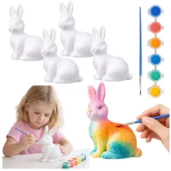 Styropor-Osterhasen zum Malen mit Farben 6 Stk