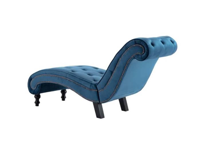 Chaise longue Bleu Velours LVD