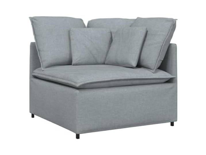 vidaXL Modulares Sofa Eckmodul mit Kissen Hellgrau 100 cm