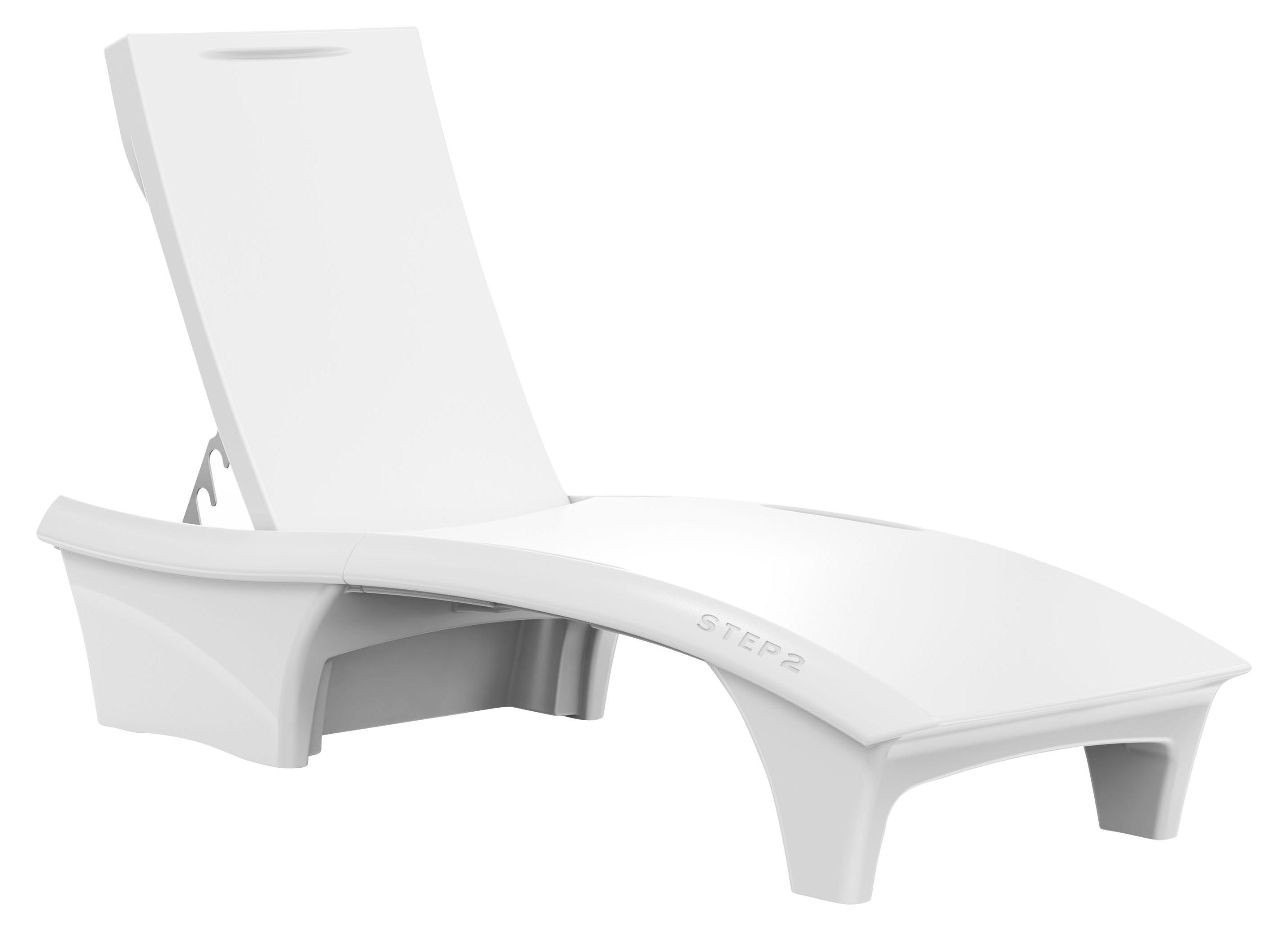 Step2 Vero Poolliege aus Kunststoff in Weiß - mit 5 Positionen | Sonnenliege mit Beschwerbare Basis und UV20-Kunststoff - für Sonnenplateaus bis 22,9 cm | Sonnenbett/Liege für Draußen/Garten