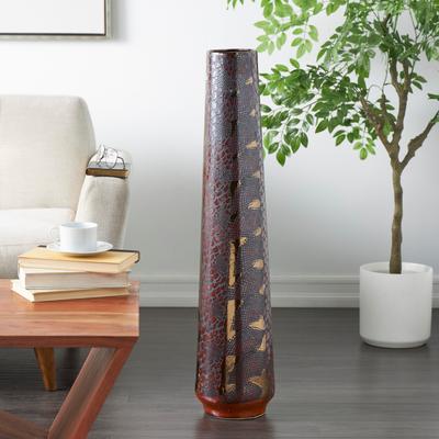 ARCILLA ELEMENTAL Silver Ceramic Snakeskin Inspired Decorative Vase