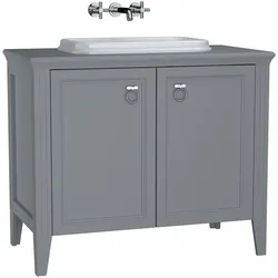 VitrA Valarte Set 98 cm Einbauwaschtisch + Waschtischunterschrank 2 Türen Grau Matt,62172 62172