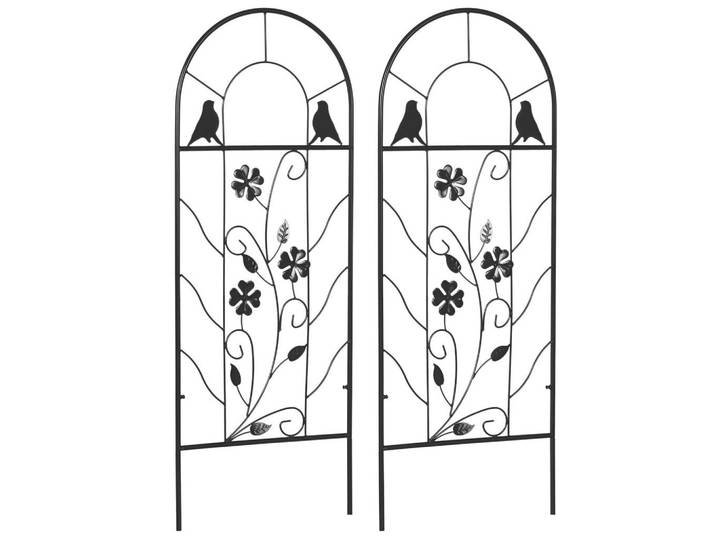 ComfortXL Rankgitter De-18318 2er-Set für Kletterpflanzen, 98 cm hoch Schwarz, Metall, 0.8x98x38 cm, Dekoration, Gartendeko