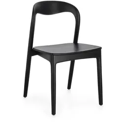 Esszimmerstuhl Miley aus Teakholz, skandinavischer Stil, Schwarz, robustes Naturholz Design