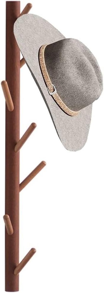 Moderne wandkapstok in tak-stijl met 7 haken - Bruin muurhanger voor kleding en accessoires