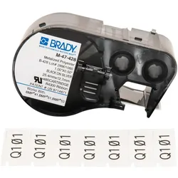 Brady, Etikettenrolle, M-47-428 Druckeretikett Schwarz - Weiss Selbstklebendes Druckeretikett (131602) (25.40 mm)