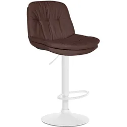 CLP Barhocker Laurel Stoff weiß   Farbe: braun, Material Gestell: Metall matt weiss