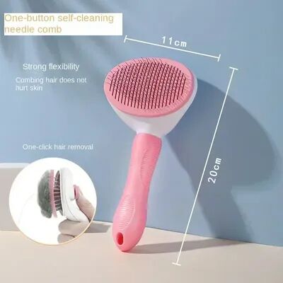 Youfap Market Premium Pet Grooming Brush For Cats & Dogs, Non Slip Hair Removal Comb pink