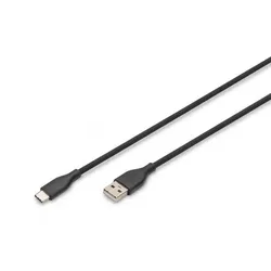 Digitus USB-C Silikon Anschlusskabel, 1m, schwarz