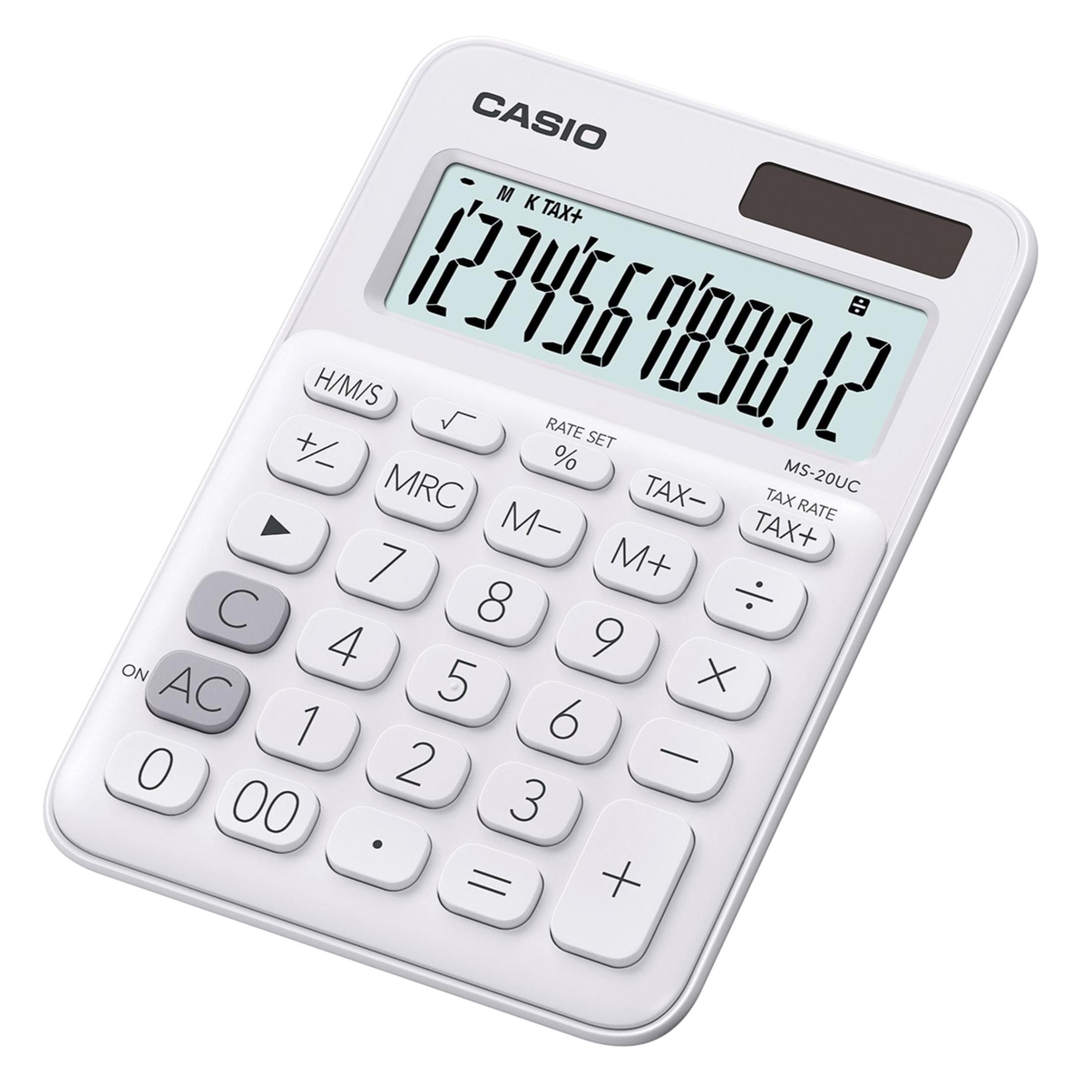 Casio MS-20UC-WE Taschenrechner Desktop Einfacher Taschenrechner (Batteriebetrieb) (MS-20UC-WE)