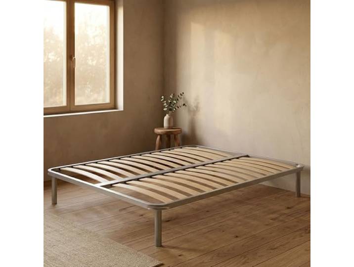 Talamo Italia - Doppelbettgestell Margaret, orthopädischer Lattenrost, 100 % Made in Italy, 160 x 190 x 31 cm