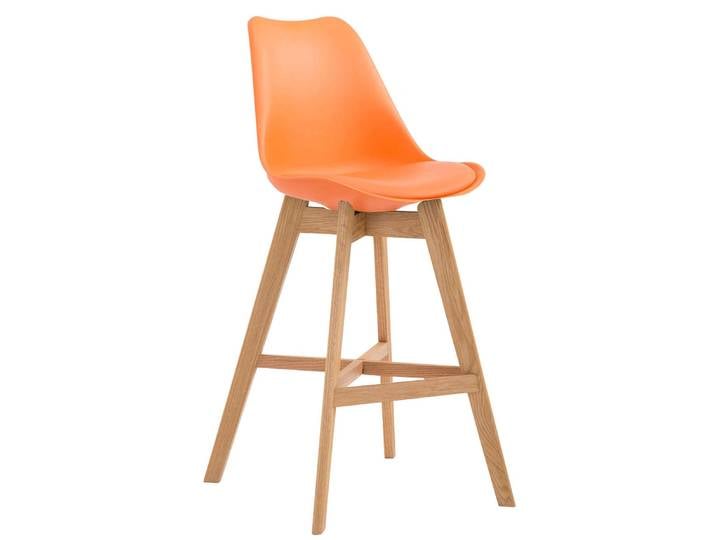 TPFLiving Barhocker Canada Gestell Natura Kunststoff - Orange