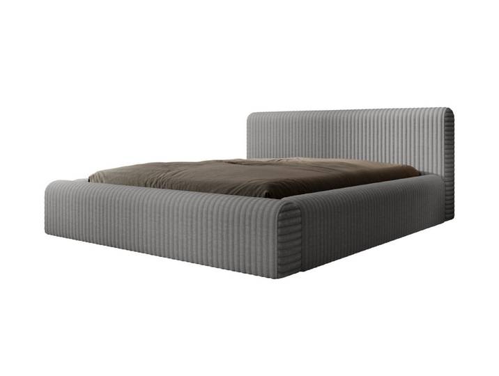 moebelfaktor Polsterbett Miloa Softcord Mit Fellstruktur, weiches Kopfteil, großer Bettkasten, inkl. Lattenrost