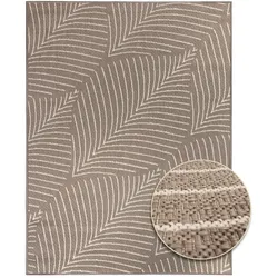 Tchibo - Outdoor-Wende-Teppich »Leaves« - taupe