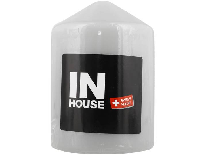 Inhouse Zylinderkerze 80x115mm hellgrau