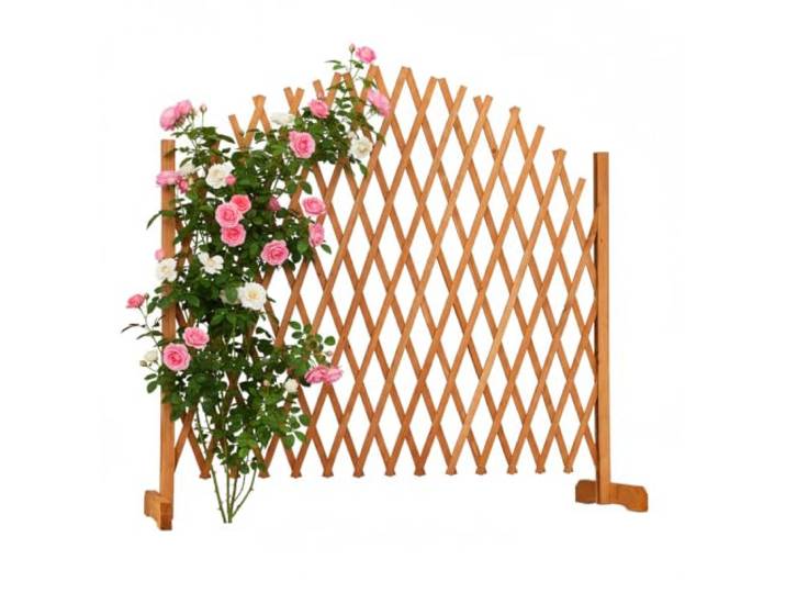 Relaxdays Treillis Jardin en Bois Extensible\, Clôture Grillage Pliable Plante grimpante Bordure Balcon terrasse
