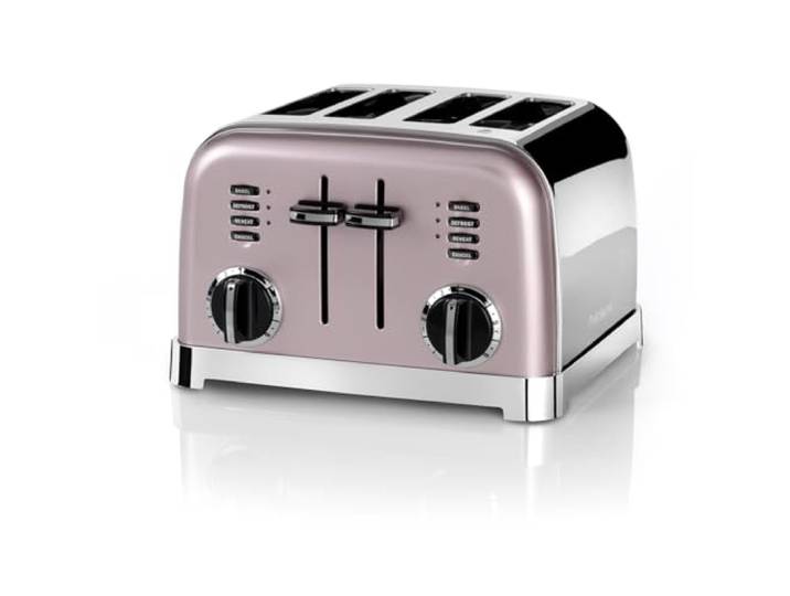 Cuisinart 4-Scheiben-Toaster Breite Schlitze, ideal für dickes Brot und Bagels 6 Bräunungsstufen plus Abtauung Breite Schlitze,High-Lift-Hebel Passender Wasserkocher erhältlich Rosa